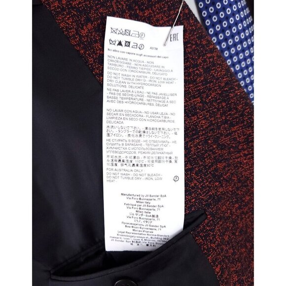 Jil Sander Exclusive Red Cotton Coat Size 52 US 42 L Mens Red NWT - Picture 16 of 16